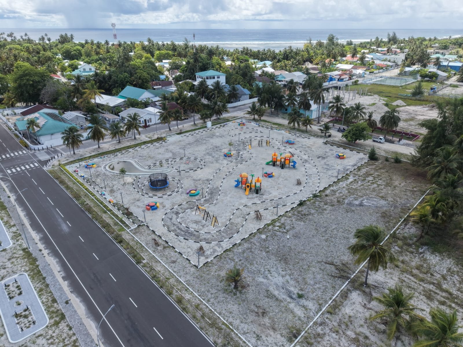 Drone view with the main road
