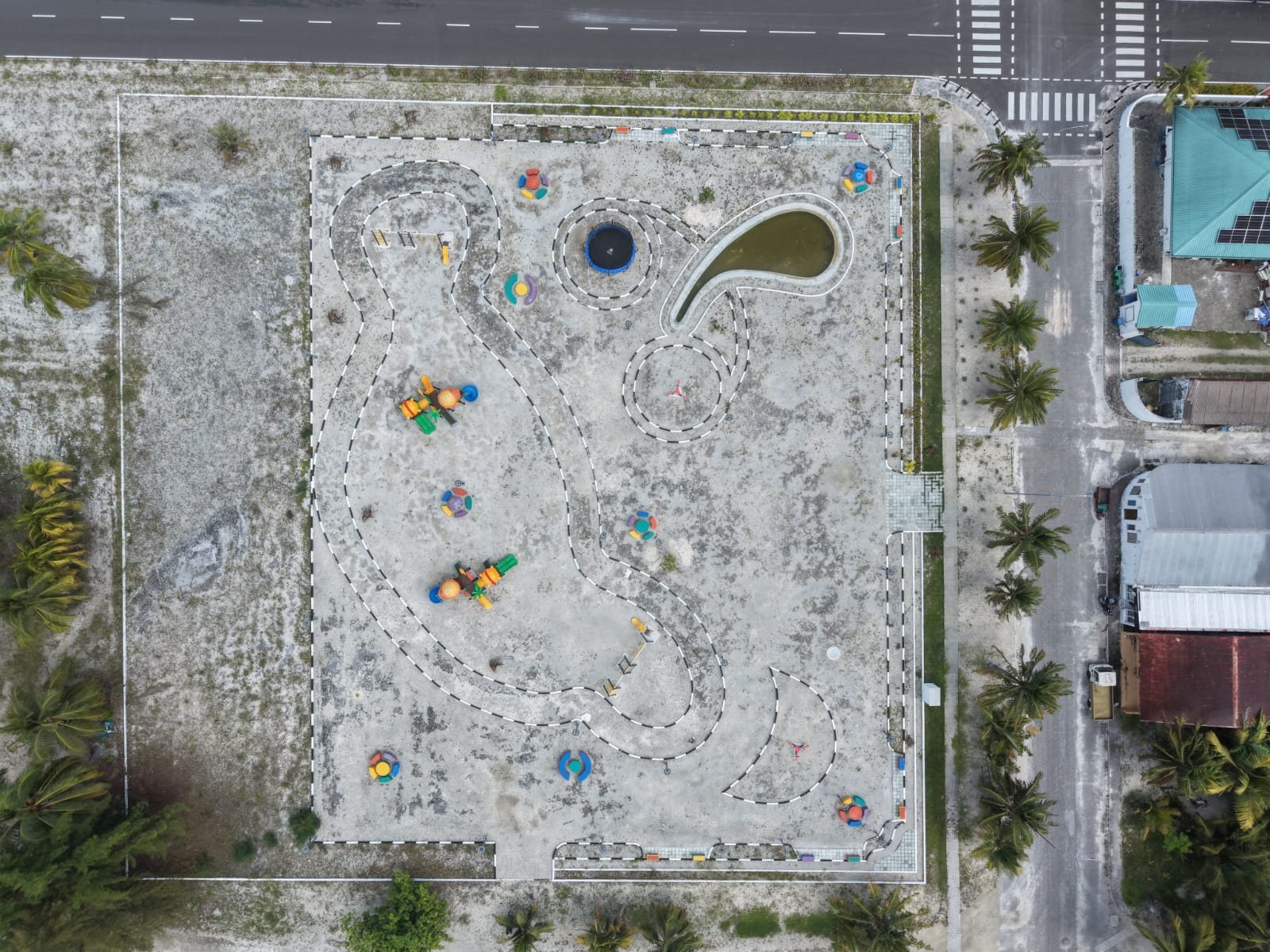 Drone photo of the park from above