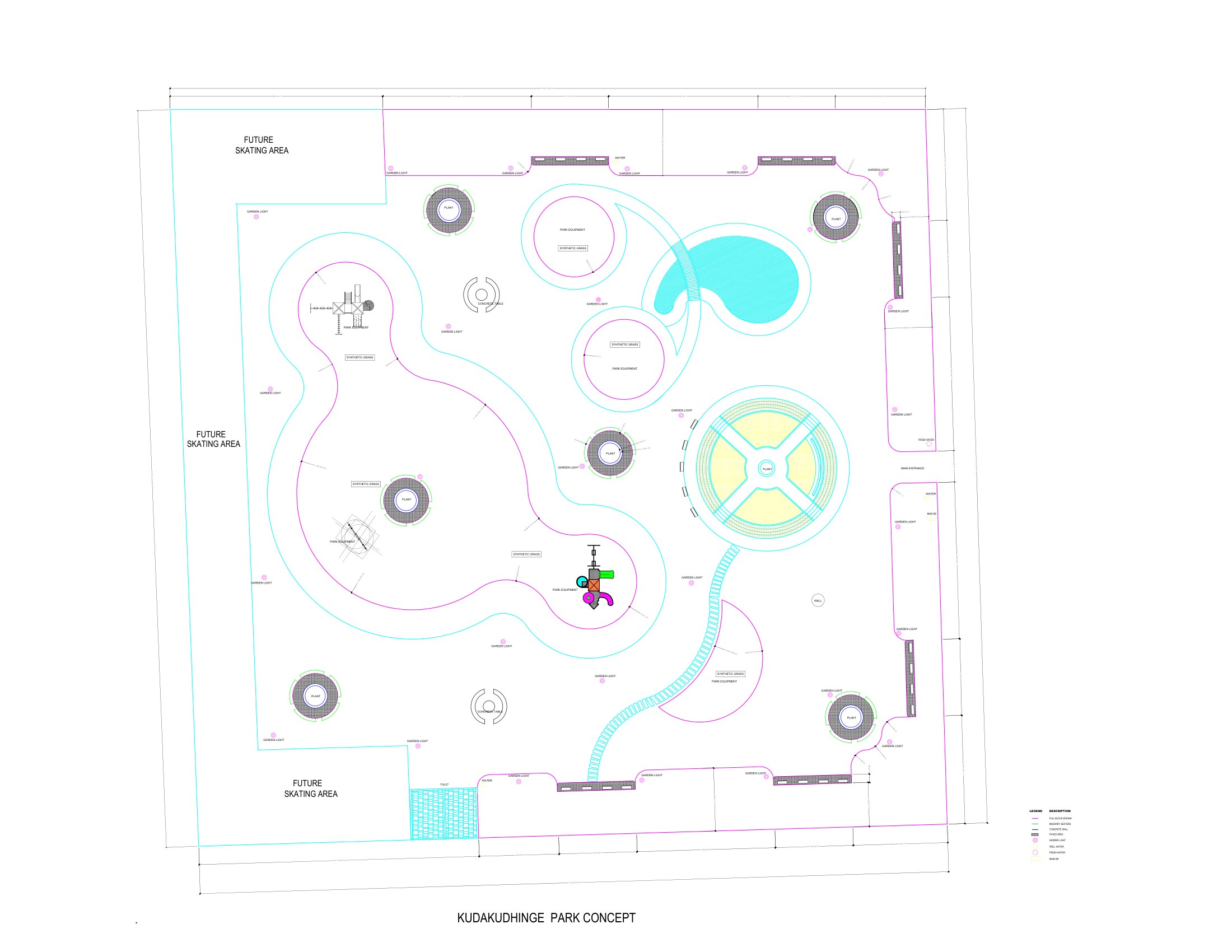 Park full drawing, near office